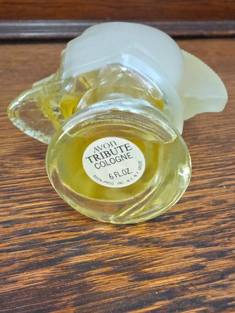 Avon Helmet-Shaped Frosted Glass Bottle - Decorative Accent